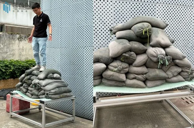 The sandbag experiment project aims to test film strength and load-bearing capacity